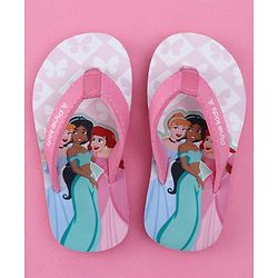 Pine Kids Disney Slip On Flip Flops with Disney Princess Print - Purple