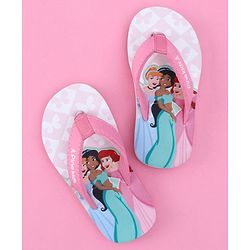 Pine Kids Disney Slip On Flip Flops with Disney Princess Print - Purple