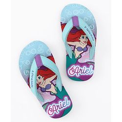 Pine Kids Disney Slip On Flip Flops with Ariel Print - Blue