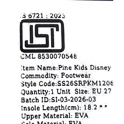 Pine Kids Disney Slip On Flip Flops with Ariel Print - Blue