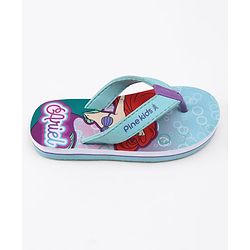 Pine Kids Disney Slip On Flip Flops with Ariel Print - Blue