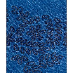 Pine Kids Denim Woven Full Length Jeans with Floral Embroidery - Blue