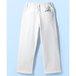 Pine Kids Denim Woven Full Length Solid Color Jeans - White