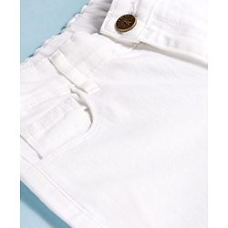 Pine Kids Denim Woven Full Length Solid Color Jeans - White