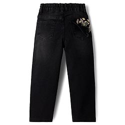 Pine Kids Denim Woven Full Length Solid Color Jeans - Black