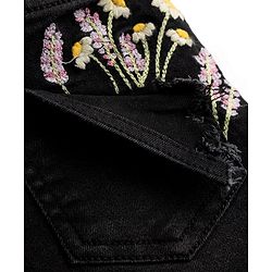 Pine Kids Denim Woven Full Length Solid Color Jeans - Black