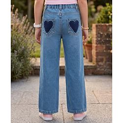 Pine Kids Cotton Woven Full Length Solid Jeans - Blue