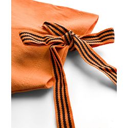 Pine Kids Cotton Knit Half Sleeves T-Shirt With Rhinestone & Embroidery Detailing - Orange