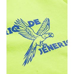 Pine Kids Cotton Knit Half Sleeves T-Shirt With Front & Back Rio Print - Lime Green