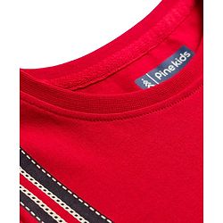Pine Kids 100% Cotton Knit Half Sleeves Purse Printed T-Shirt - Red
