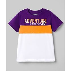 Pine Kids Cotton Knit Half Sleeves Adventure Printed T-Shirt - Multicolour