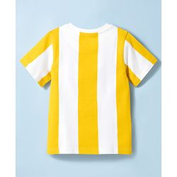 Pine Kids Cotton Knit T-Shirts Striped White 4-5 Years