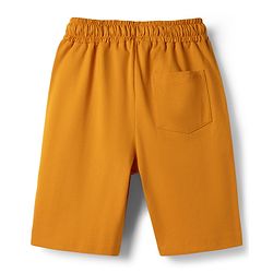 Pine Kids Cotton Knit Half Sleeves T-Shirt & Shorts Night-Suit With Floral & Tree Print - Mustard