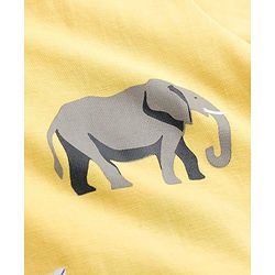 Pine Kids Cotton Knit Half Sleeves T-Shirt & Shorts Co-ord Night Suit With Animal Print - Yellow