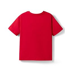 Pine Kids Cotton Knit Half Sleeves T-Shirt & Shorts Night Suit with Text Print - Red