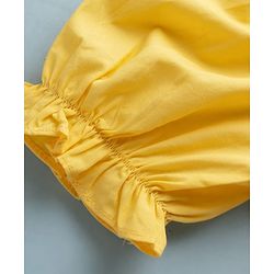 Pine Kids 100% Cotton Woven Half Sleeves Top With Embroidery Detailing - Yellow