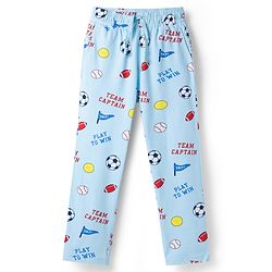 Pine Kids Cotton Knit Half Sleeves Co-Ord T-Shirt & Pyjama Night-Suit With Sports Print - Sky Blue