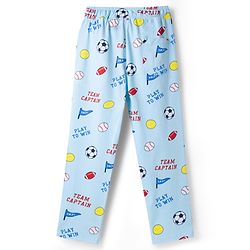 Pine Kids Cotton Knit Half Sleeves Co-Ord T-Shirt & Pyjama Night-Suit With Sports Print - Sky Blue