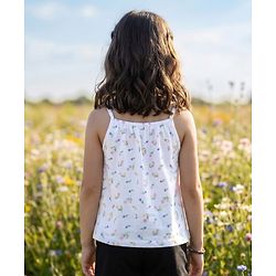 Pine Kids Cotton Knit Sleeveless Floral Printed Top - Multicolour