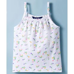 Pine Kids Cotton Knit Sleeveless Floral Printed Top - Multicolour