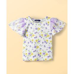 Pine Kids Cotton Knit Sleeveless Floral Printed Top - Multicolour