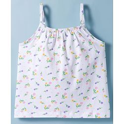 Pine Kids Cotton Knit Sleeveless Floral Printed Top - Multicolour
