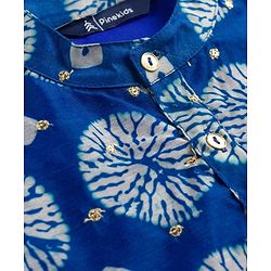 Pine Kids Woven Full Sleeves Printed Kurta Pajama Set - Blue