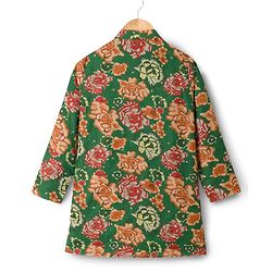 Pine Kids Woven Full Sleeves Floral Printed Kurta Pajama Set - Blue