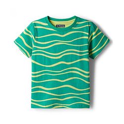 Pine Kids Cotton Knit Half Sleeves Printed T-Shirt & Shorts Co-ord Night Suit - Green