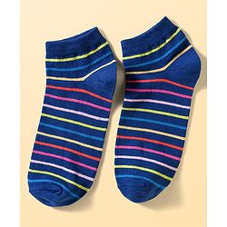 Pine Kids Cotton Knit Ankle Length Socks With Stripes & Polka Dots Print Pack of 5 ( Colour May Vary )