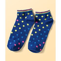 Pine Kids Cotton Knit Ankle Length Socks With Stripes & Polka Dots Print Pack of 5 ( Colour May Vary )