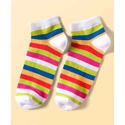 Pine Kids Cotton Knit Ankle Length Socks With Stripes & Polka Dots Print Pack of 5 ( Colour May Vary )