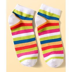 Pine Kids Cotton Knit Ankle Length Socks With Stripes & Polka Dots Print Pack of 5 ( Colour May Vary )