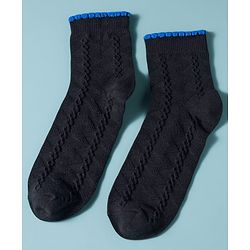 Pine Kids Cotton Knit Ankle Length Socks Embroidery Design Pack Of 3 ( Colour May Vary )