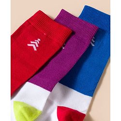 Pine Kids Cotton Knit Ankle Length Solid Socks Pack Of 3 ( Colour May Vary )
