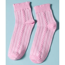 Pine Kids Cotton Knit Ankle Length Solid Colour Socks Pack Of 3 ( Colour May Vary )
