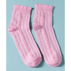 Pine Kids Cotton Knit Ankle Length Solid Colour Socks Pack Of 3 ( Colour May Vary )