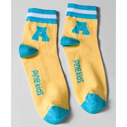 Pine Kids Cotton Knit Ankle Length Socks With Text Design Pack Of 3 ( Colour May Vary )