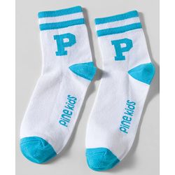 Pine Kids Cotton Knit Ankle Length Socks With Text Design Pack Of 3 ( Colour May Vary )