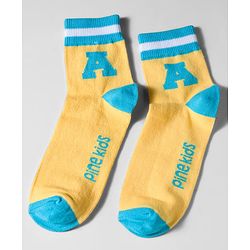 Pine Kids Cotton Knit Ankle Length Socks With Text Design Pack Of 3 ( Colour May Vary )