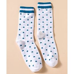 Pine Kids Cotton Knit Ankle Length Striped Socks With Star Design Pack Of 3 ( Colour May Vary )