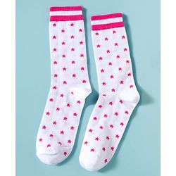 Pine Kids Cotton Knit Ankle Length Striped Socks With Star Design Pack Of 3 ( Colour May Vary )