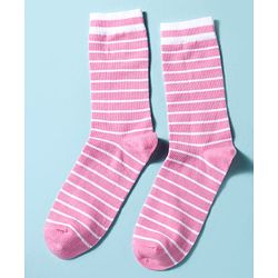Pine Kids Cotton Knit Ankle Length Striped Socks With Star Design Pack Of 3 ( Colour May Vary )