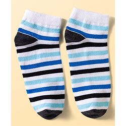 Pine Kids Cotton Knit Ankle Length Striped Socks Pack Of 3 ( Colour May Vary )