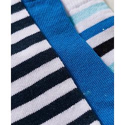 Pine Kids Cotton Knit Ankle Length Striped Socks Pack Of 3 ( Colour May Vary )