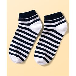 Pine Kids Cotton Knit Ankle Length Striped Socks Pack Of 3 ( Colour May Vary )