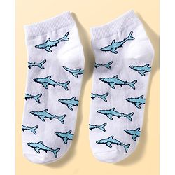 Pine Kids Cotton Knit Ankle Length Sea Life Printed & Solid Socks Pack Of 3 ( Colour May Vary )