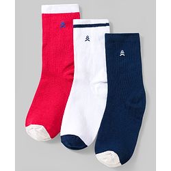 Pine Kids Cotton Knit Ankle Length Solid Socks Pack Of 3 ( Colour May Vary )