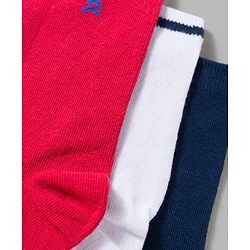 Pine Kids Cotton Knit Ankle Length Solid Socks Pack Of 3 ( Colour May Vary )