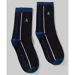 Pine Kids Cotton Knit Ankle Length Socks With Text Design Pack Of 3 ( Colour May Vary )
